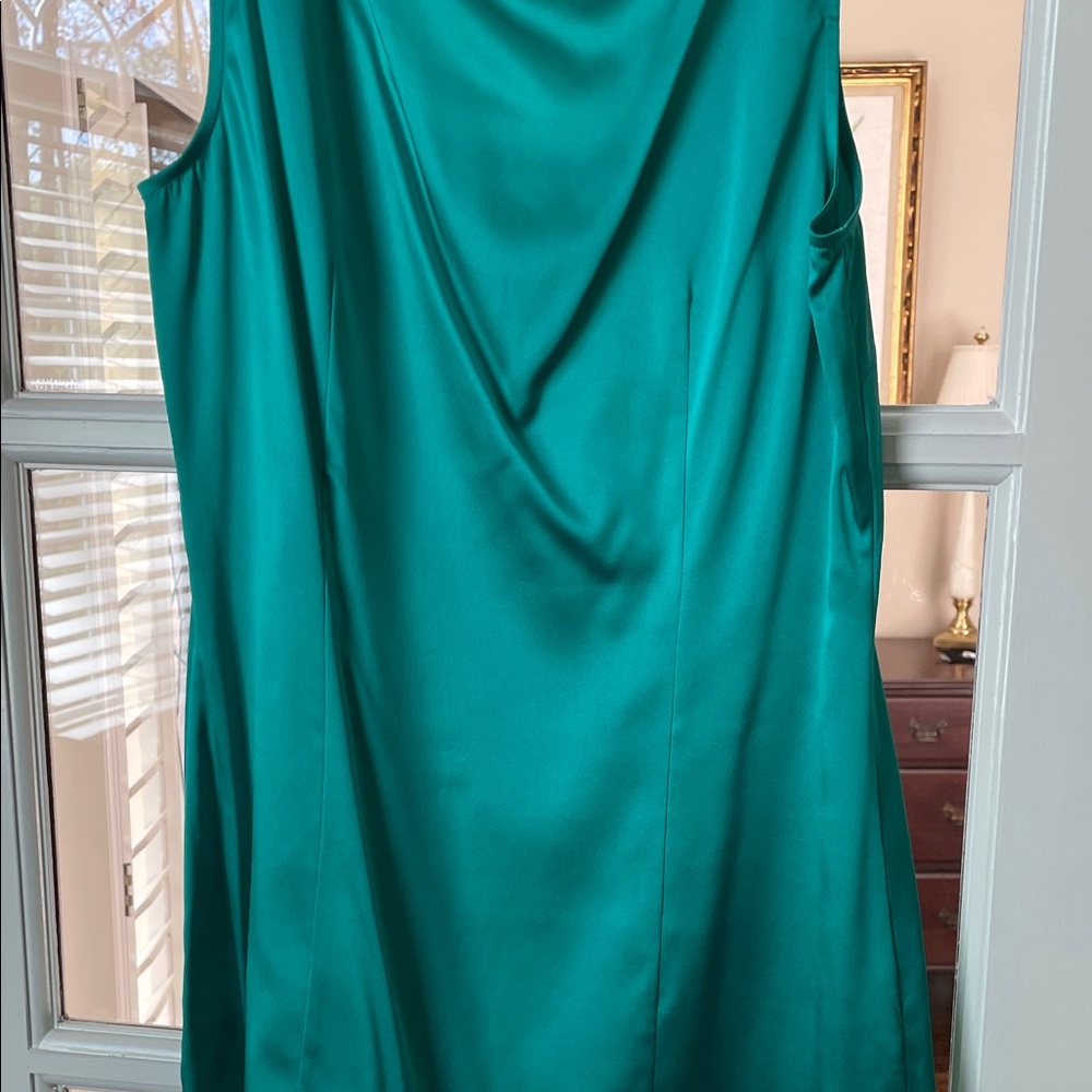 St. John Teal Sheer Chiffon Cape and Silk Camisole (2pc) - Picture 8 of 12
